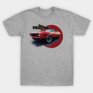 Texas Style Mustang Mach 1 Red T-Shirt